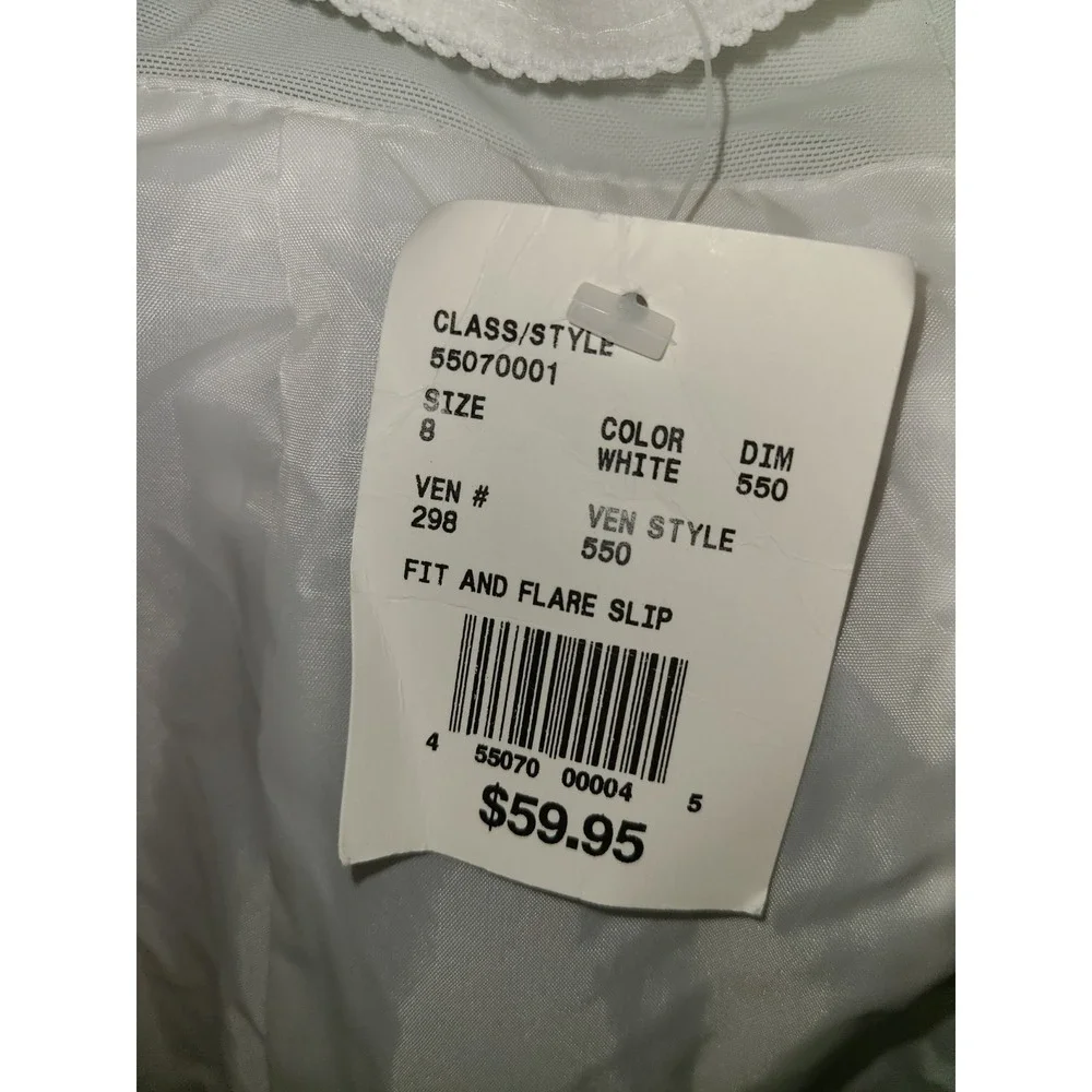 NWT‎ Davids Bridal White Fit and Flare Slip Petticoat Size 8 Style 550 Zipper